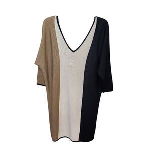 Trina Turk  Emil colorblock merino wool dolman sleeve sweater dress Sz‎ LG